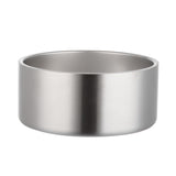 Stainless steel bowl on a white background