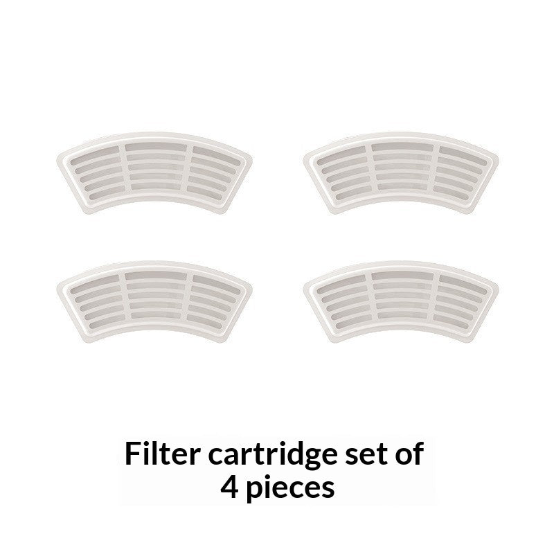 Set of four white filter cartridges on a white background with text indicating quantity.