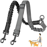 Dog leash with bungee feature on a white background