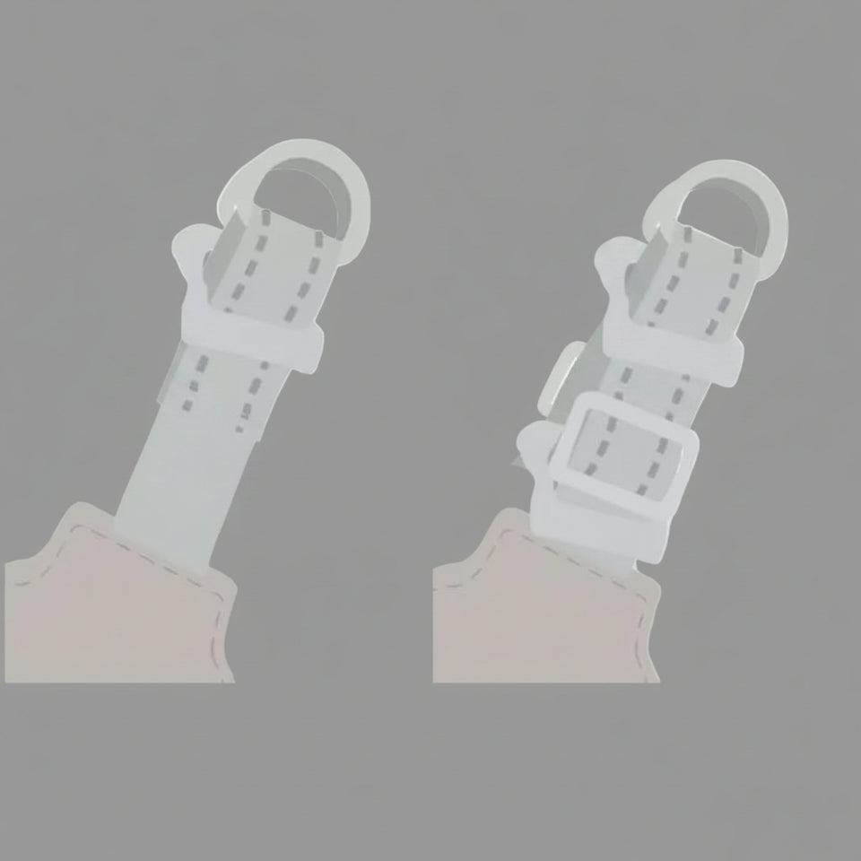 Comparison of a buckle on a stick between 'Generation' and 'Second generation' with text indicating improved fit.
