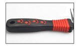 Black and red brush with handle on a white background