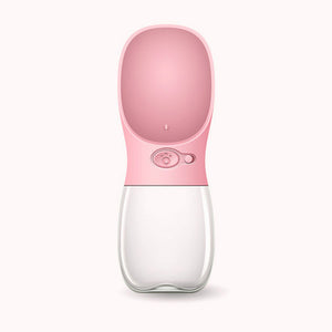 Clear bottle with blue cap on a white background