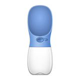 Blue pet water bottle with clear base on a white background