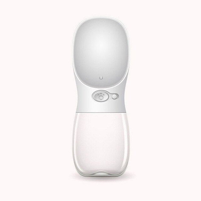 White pet water bottle with clear base on a white background