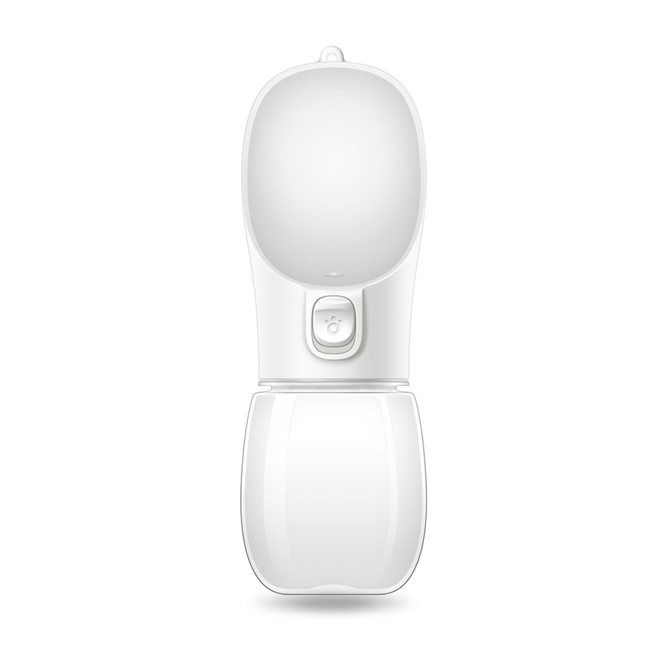 White portable light with a lampshade on a white background