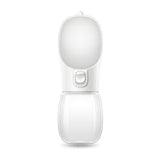 White portable light with a lampshade on a white background