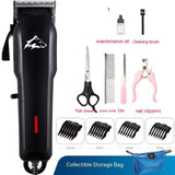 Hair trimmer set with accessories on a white background