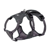 Gray dog harness on a white background
