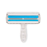 Roller with blue cleaning surface on a white background