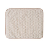 Quilted mat with circular pattern on a white background
