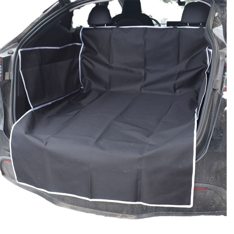 Black car seat cover on a vehicle's back seat