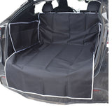 Black car seat cover on a vehicle's back seat