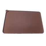 Brown pouch with a zipper on a white background